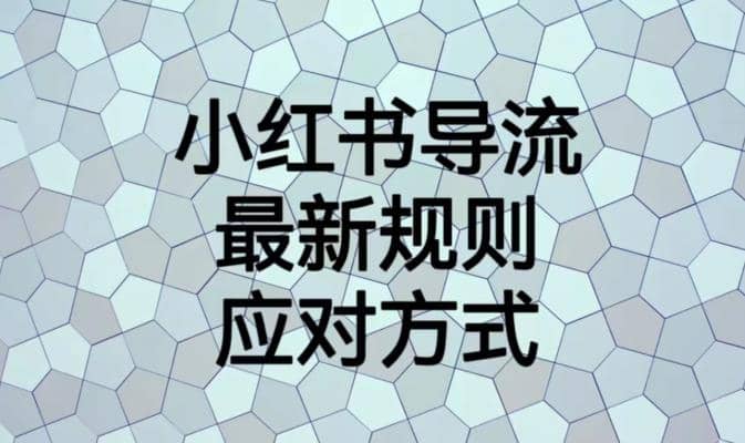 小红书导流最新规则应对方式【揭秘】副业工作-副业资源站-副业项目-创业项目-搞钱项目个人副业工作资源分享